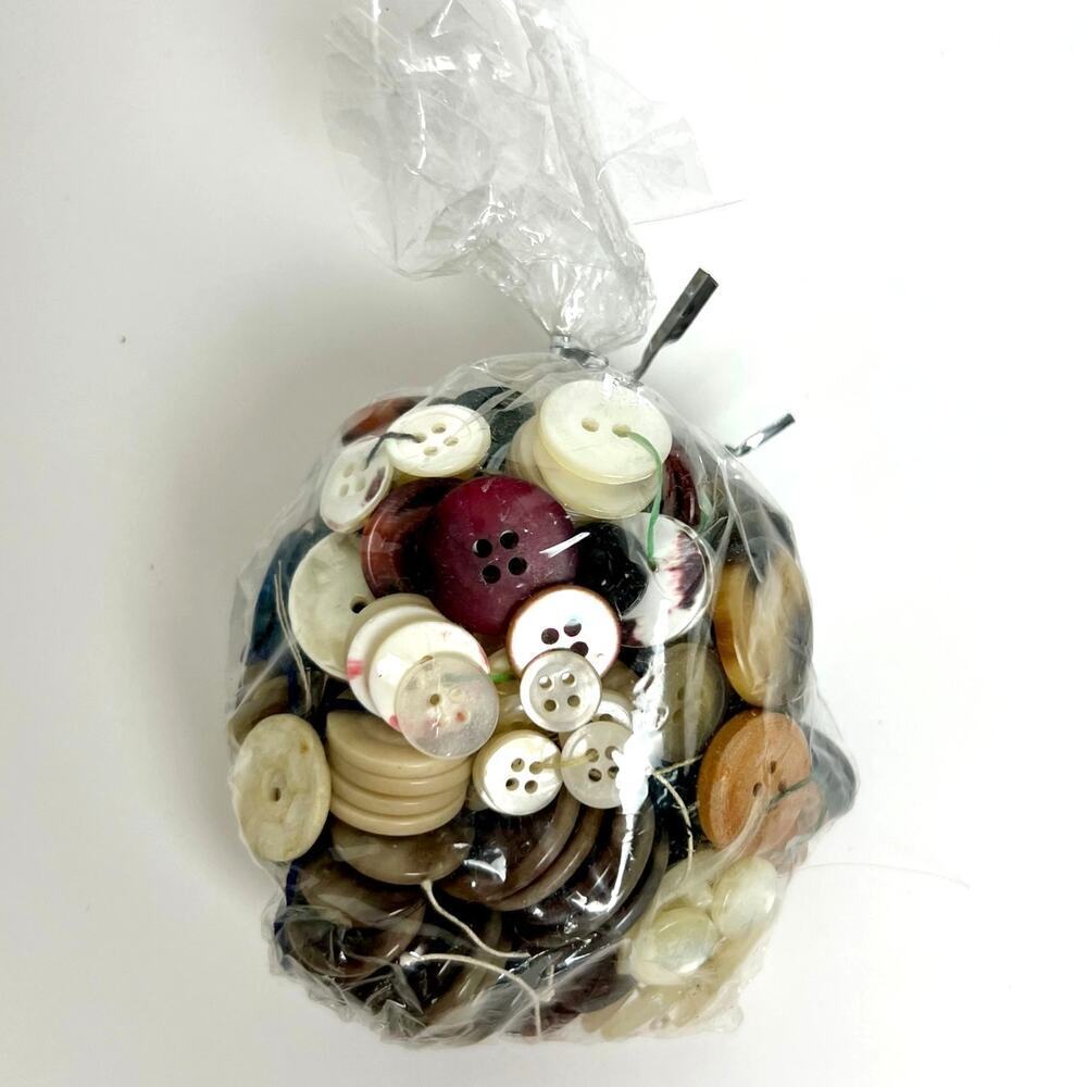 Bag of Assorted Multi Color Vintage Buttons Matched Pairs for Repairs & Crafts